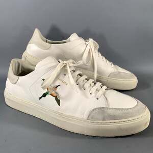 AXEL ARIGATO Size 14 White Embroidery Leather Lace Up Sneakers